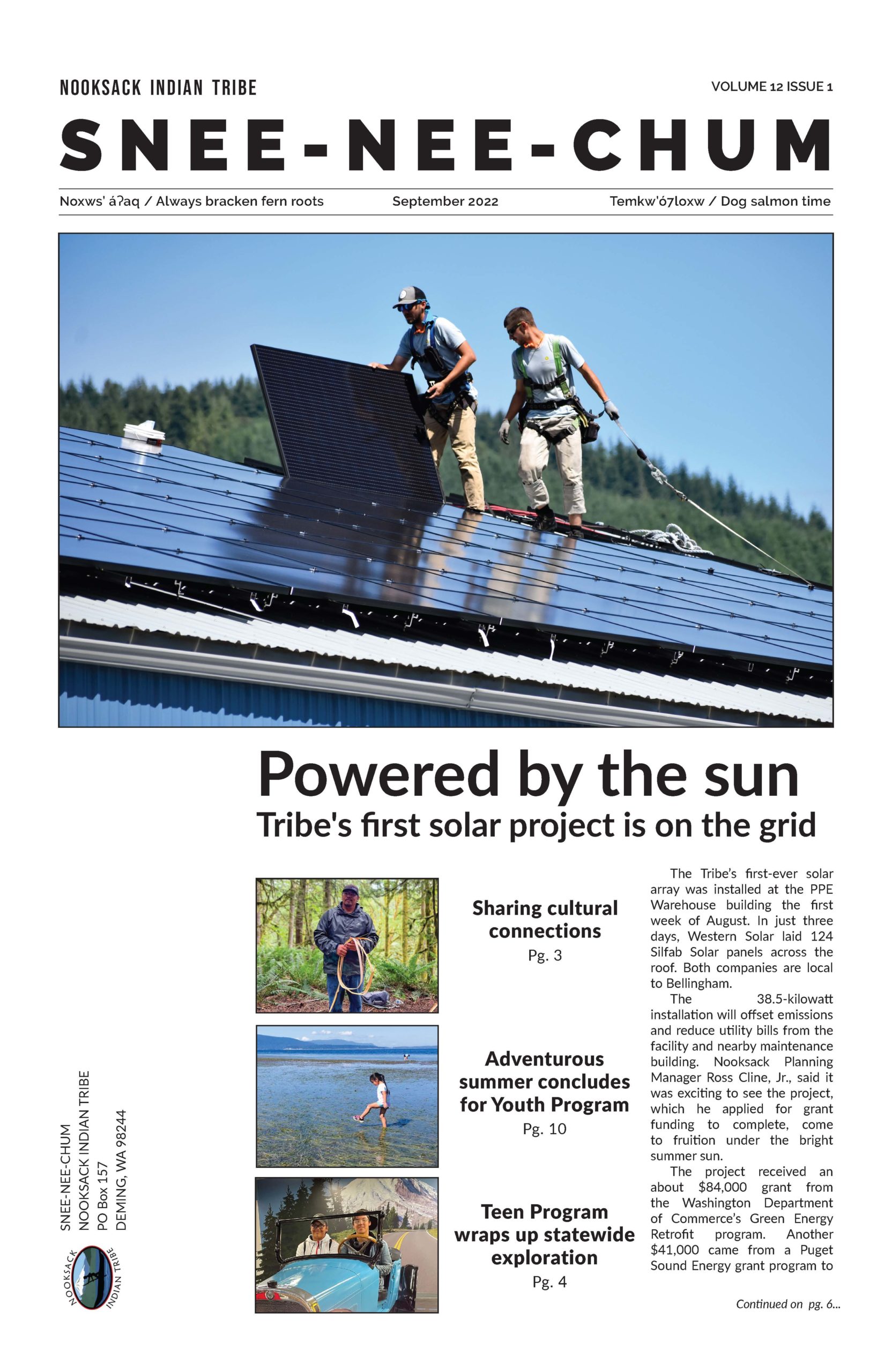 September newsletter Nooksack Indian Tribe